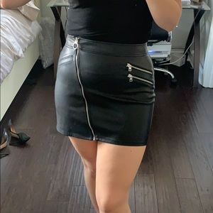 Faux-leather skirt